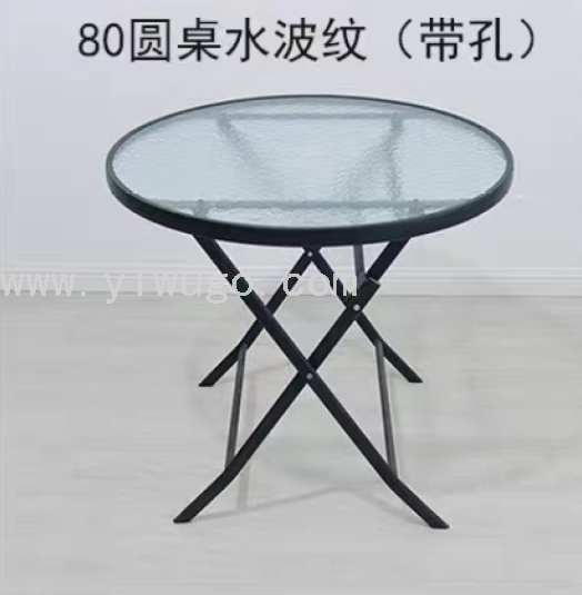 80cm folding glass table and chair toughened folding glass round table simple outdoor coffee and milk tea table