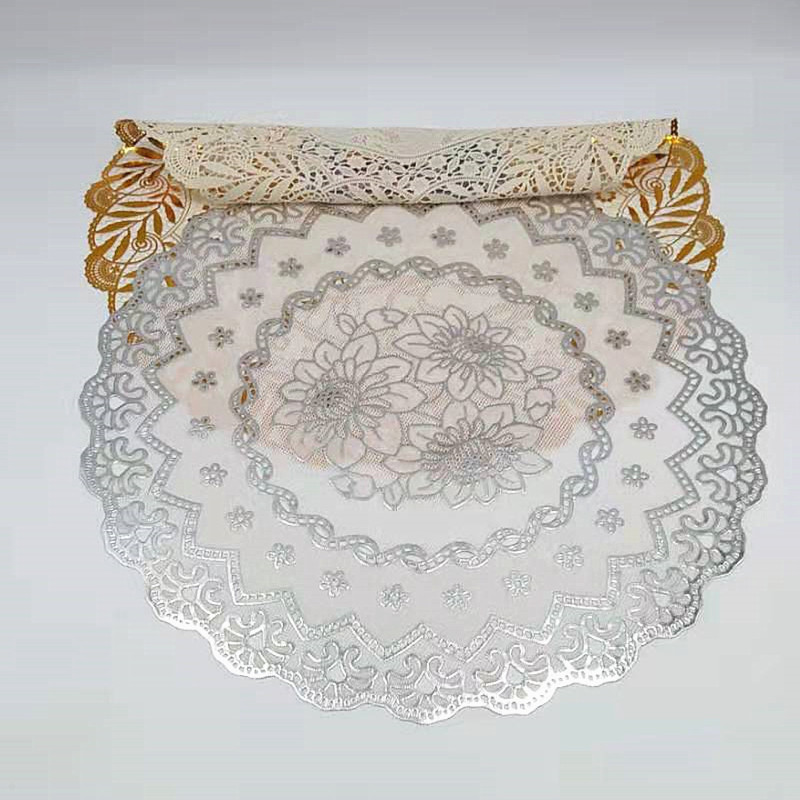 Best-selling exquisite gilding process waterproof and heat-insulating coffee table placemats, Western restaurant PVC coasters, plate placemats, tray and bowl placemats Specification image