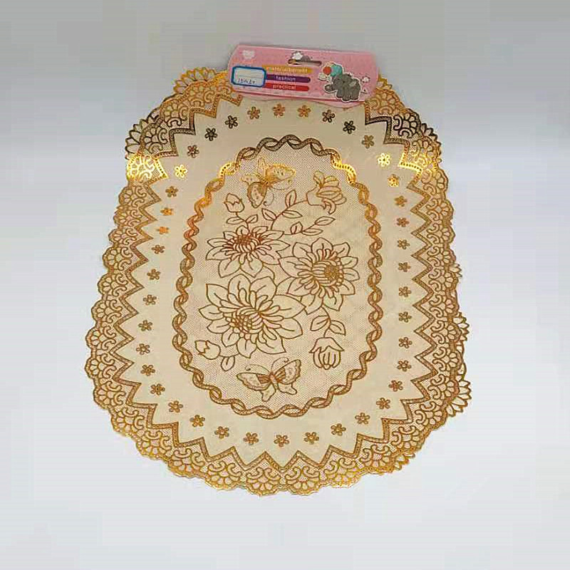 Best-selling heat insulation pads, plastic coasters, table MATS, bowl MATS, coffee table MATS, Western placemats, oval wholesale, gold-embossing pads wholesale