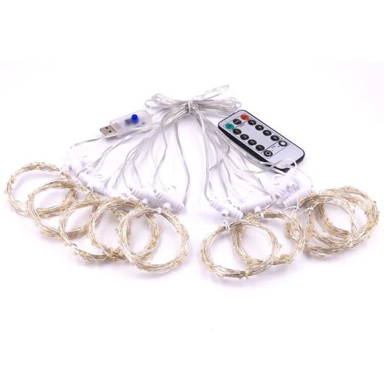Led Copper Wire Curtain Light Usb Remote Control Curtain Light String Bedroom Led Christmas Curtain Light Decorative Holiday Curtain Light Item Picture