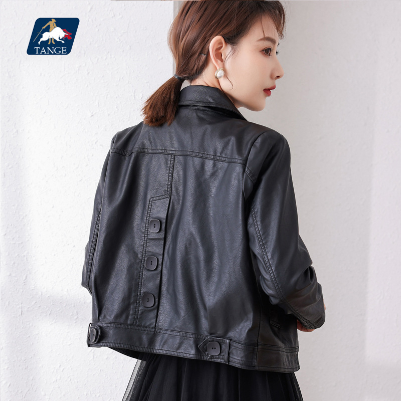 女式皮衣实物图