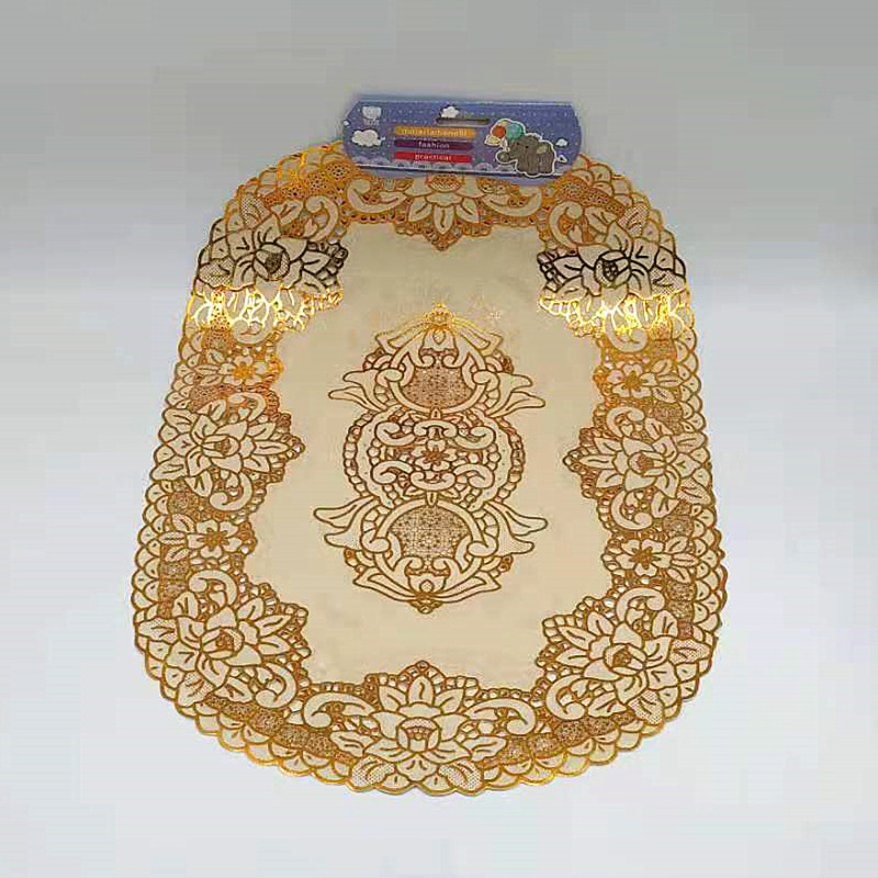 Best-selling heat insulation pads, plastic coasters, table MATS, bowl MATS, coffee table MATS, Western placemats, oval wholesale, gold-embossing pads wholesale Specification image