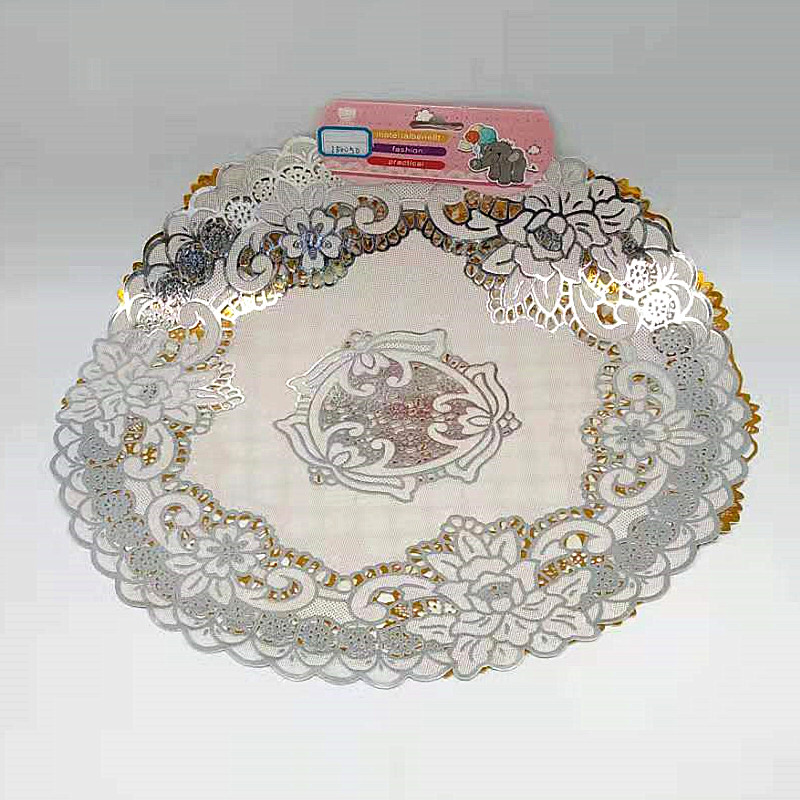 Best-selling exquisite gilding process waterproof and heat-insulating coffee table placemats, Western restaurant PVC coasters, plate placemats, tray and bowl placemats