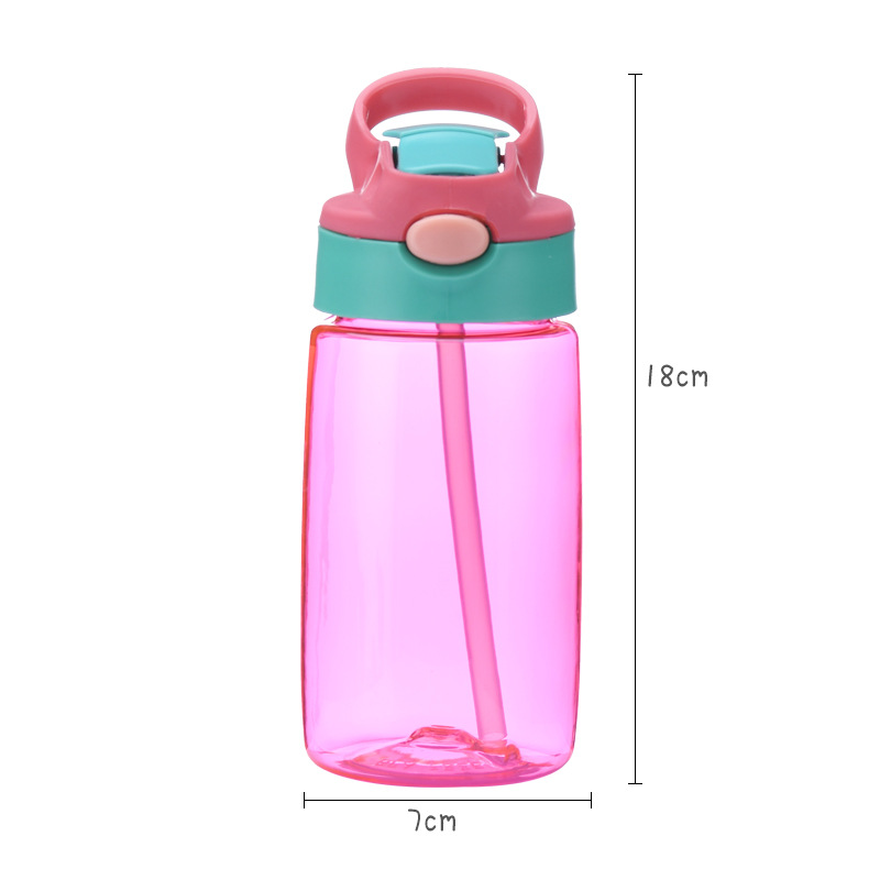 M5-162 Adult and Children's Straw Cup Outdoor Sports anti-drop Water Cup Summer Cute Baby duckbill Cup 450ML Item Picture