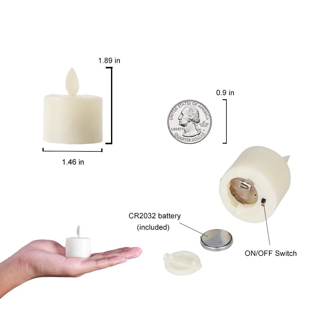 The flat-mouthed warm white swaying tea wax lamp flickers to simulate a romantic birthday decoration details Picture