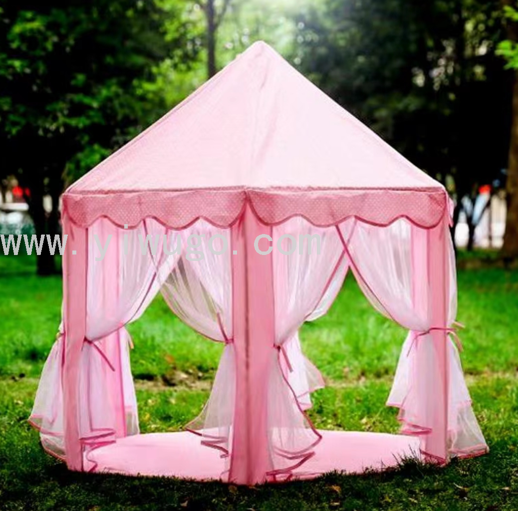 公主儿童帐篷透气纱网六角小房子屋宝宝玩游戏批发