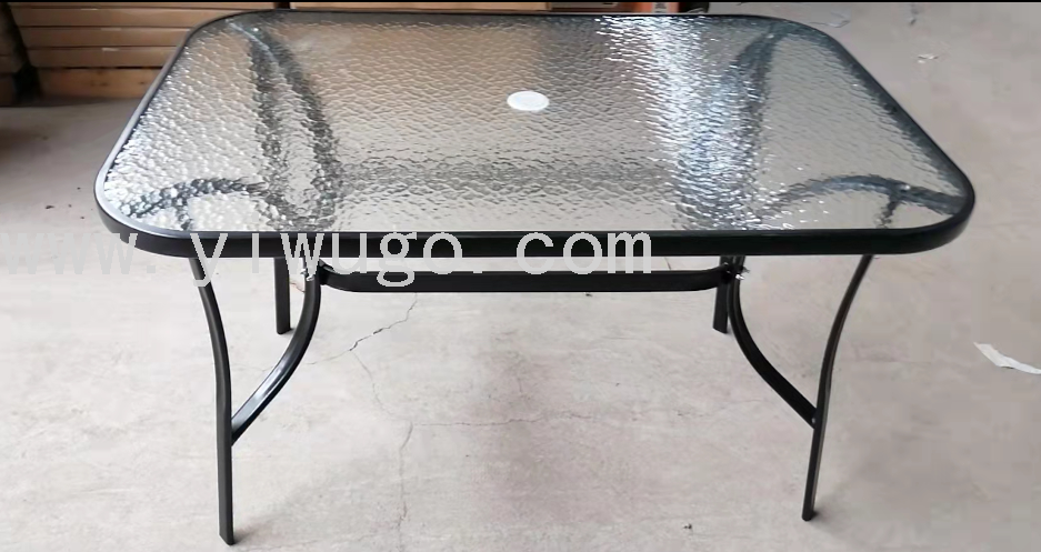 80* 120cm glass table and chair assembly toughened glass long square table simple outdoor coffee tea table