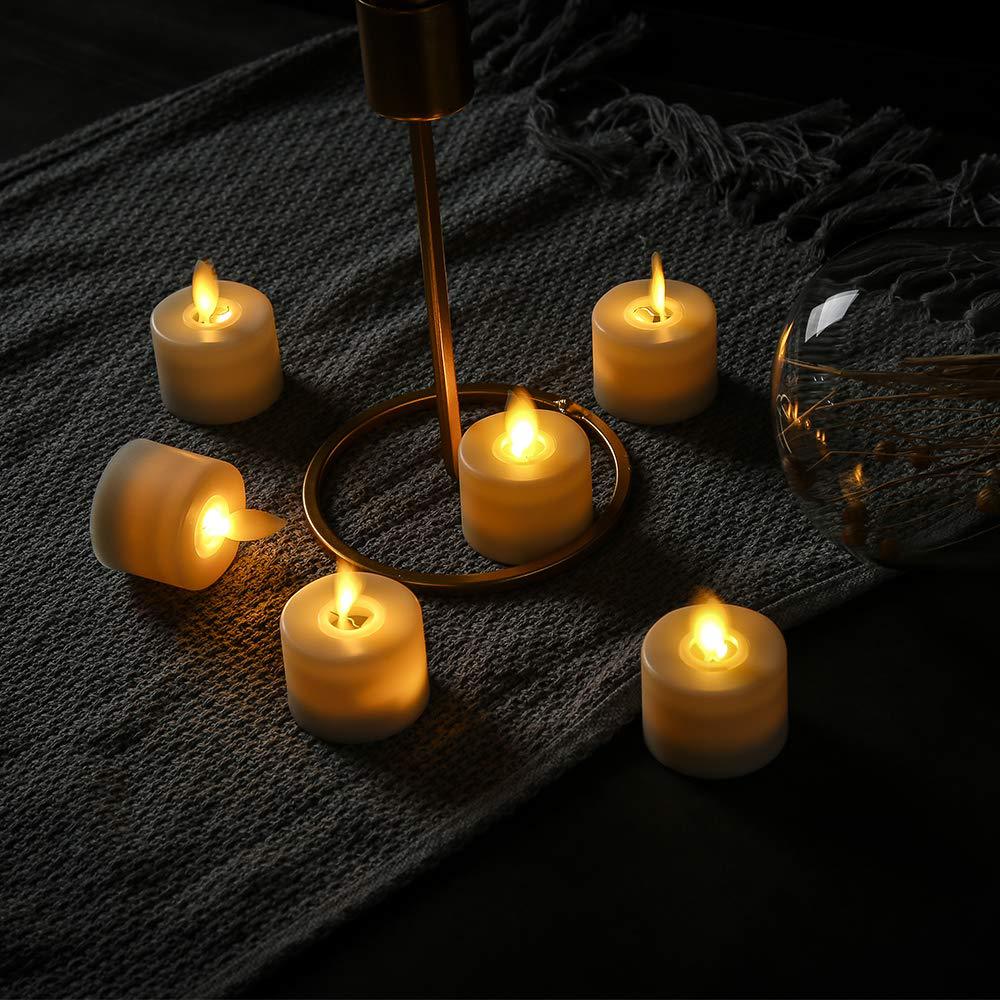 The flat-mouthed warm white swaying tea wax lamp flickers to simulate a romantic birthday decoration Specification image
