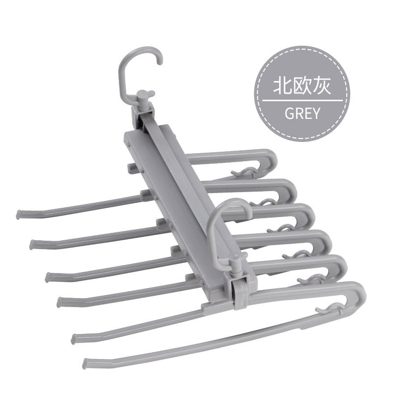 Folding multi-functional multi-layer trouser rack, trouser hanger, home magic trouser clip, wardrobe storage trouser hanging rack Item Picture