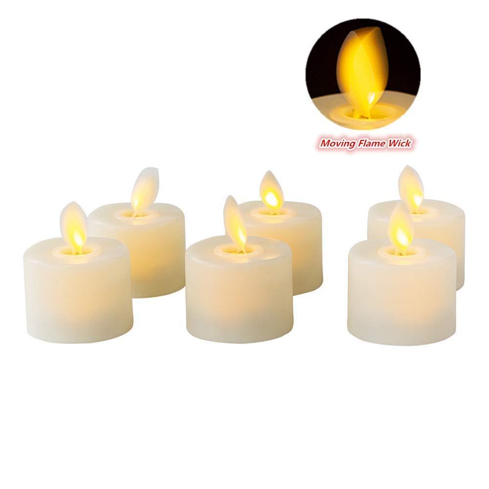 The flat-mouthed warm white swaying tea wax lamp flickers to simulate a romantic birthday decoration Application Scenario