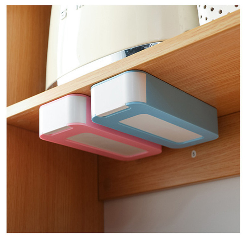 Paste drawer-type under-desk storage box, desktop storage box, hidden stationery and sundries on the office desk, plastic storage pen box Specification image