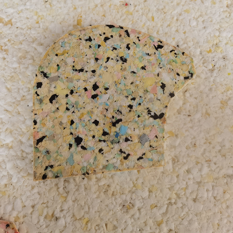 High-density recycled sponge block sofa mattress furniture round sponge, irregular-shaped cutting waste sponge particle manufacturer Specification drawing