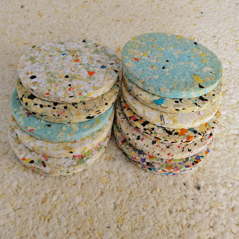 High-density recycled sponge block sofa mattress furniture round sponge, irregular-shaped cutting waste sponge particle manufacturer details Picture