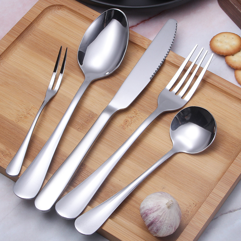 跨境1010不锈钢系列勺子酒店餐具西餐厅牛排刀叉勺礼品套装批发