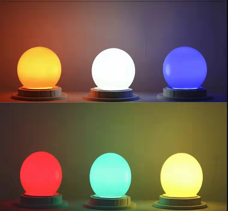 LED color bulbs, Christmas LED small color bulbs, LED bulbs, E27 screw-top outdoor plastic bulbs, decorative lights Specification image