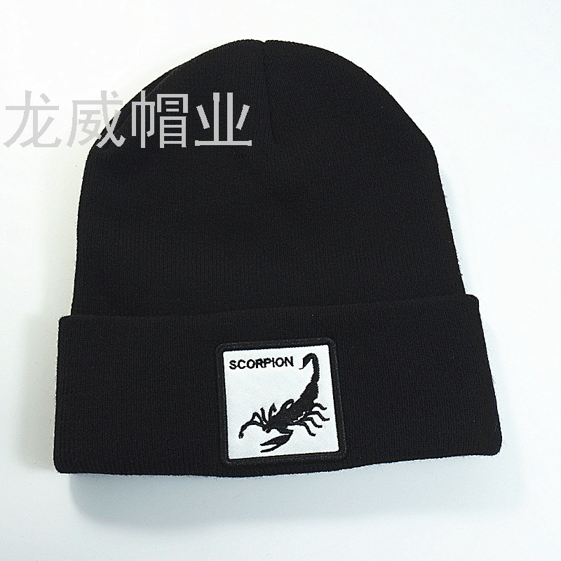 冬季保暖针织帽 创意点钻黑色简约纯色户外保暖帽详情图5