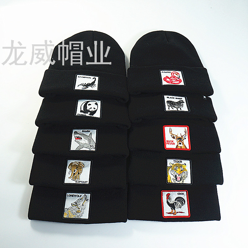 冬季保暖针织帽 创意点钻黑色简约纯色户外保暖帽详情图1