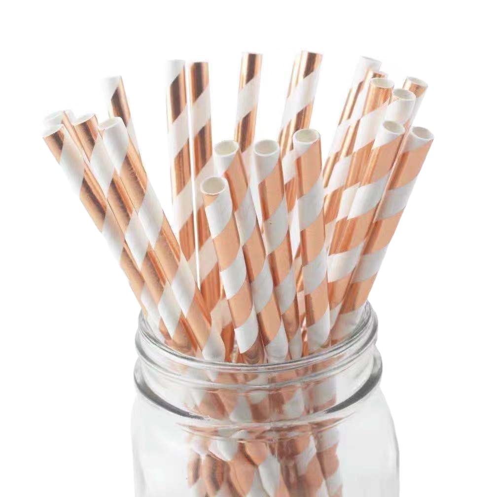 Degradable Paper Straw Wholesale Disposable American Coffee Juice Drink Straw Color Paper Straw Milk Tea Commercial Item Picture