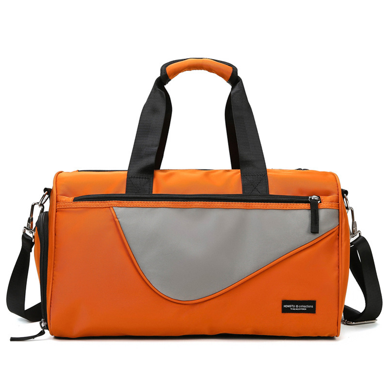 Popular dry-wet separated shoe position fitness bags, women's hand-held sports bags, yoga bags, color-blocking short travel bags Item Picture