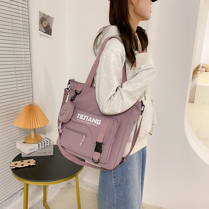 2021新款大容量帆布包包女日系学生上课单肩包ins甜美校园斜挎包