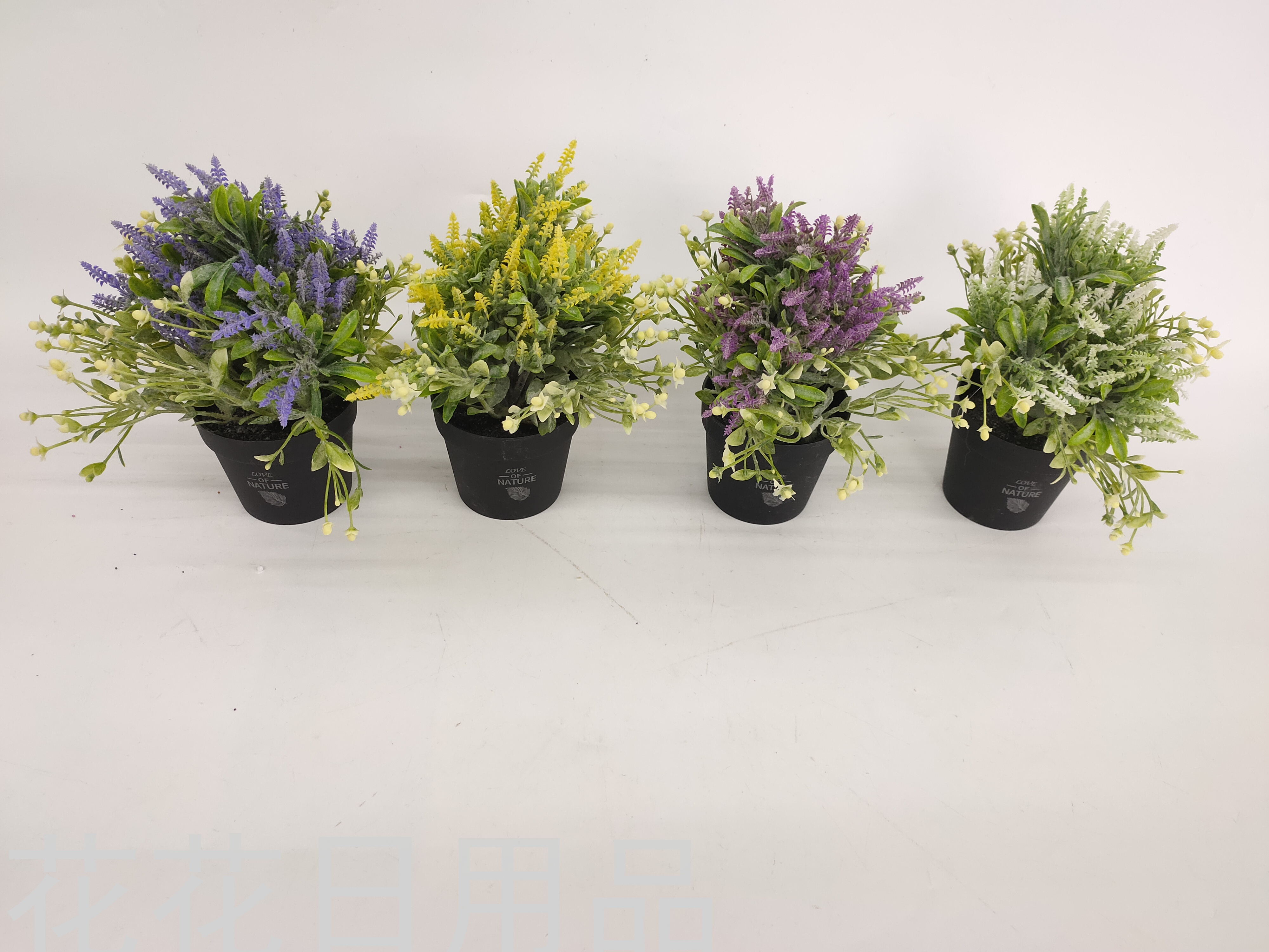 New black basin lavender green plant simulation potted plant fake flower decoration thumbnail