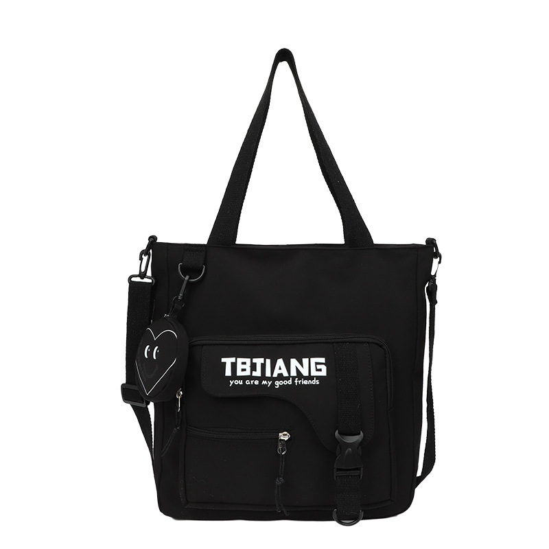 2021 New large-capacity canvas bag for Japanese female students, single-shoulder bag for class, sweet Instagram campus crossbody bag Item Picture
