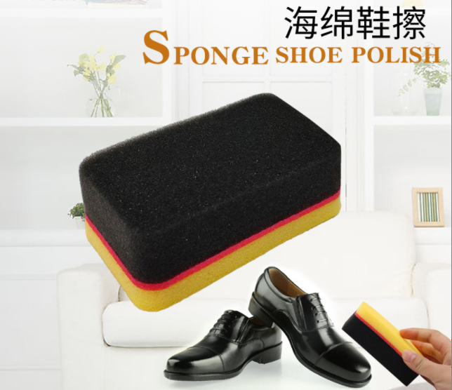 Sponge shoe cleaning, shoe care, upper cleaning, sponge brush full figure