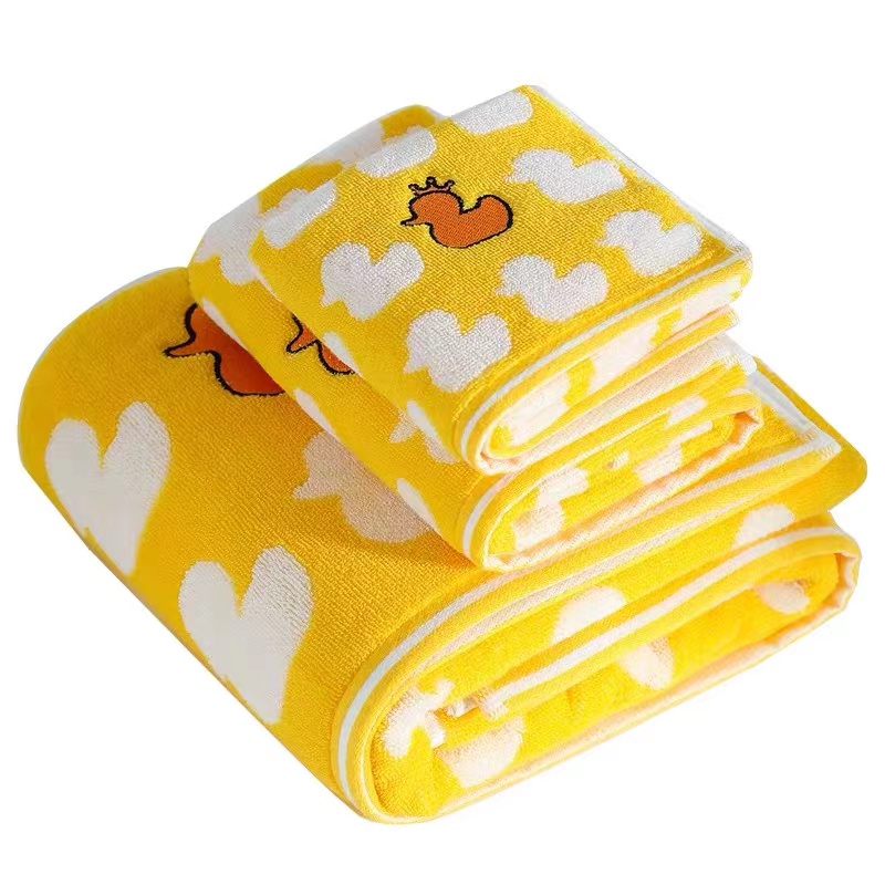 LTDUCK pequeño pato amarillo toalla de baño para niños toalla de algodón caja de 4 piezas caja de regalo suave absorbente para hombres y mujeres hogar Application Scenario