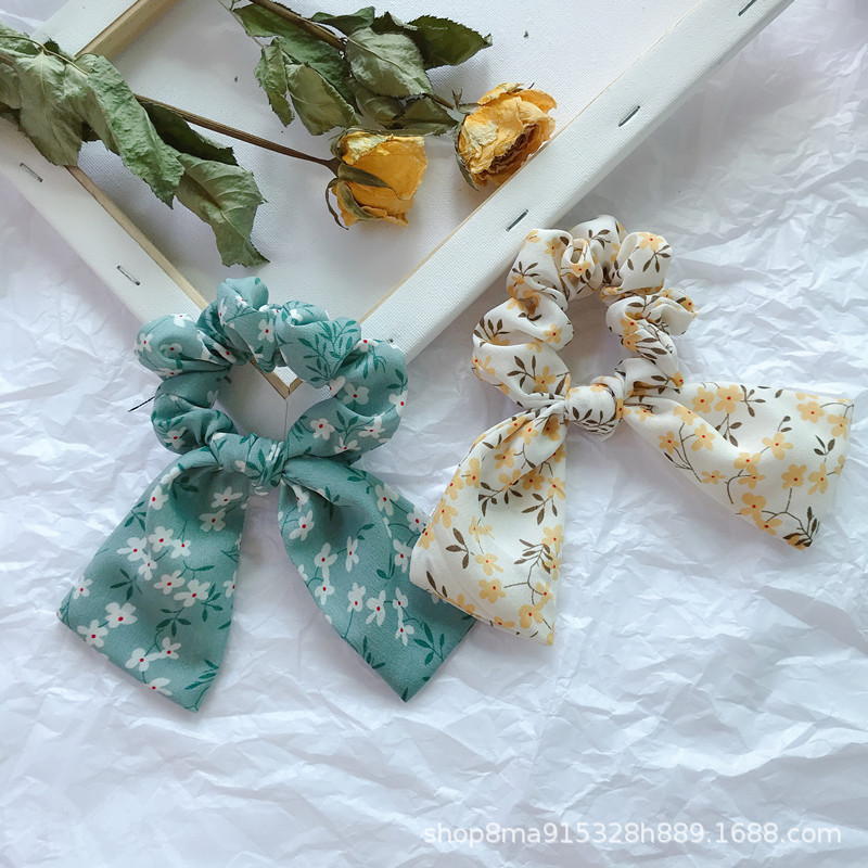 Xuan Yu's new Korean style is sweet and versatile, featuring an ins style with small floral patterns, small ribbons, hair bands, bows, hair ties, headwear and leather bands Application Scenario