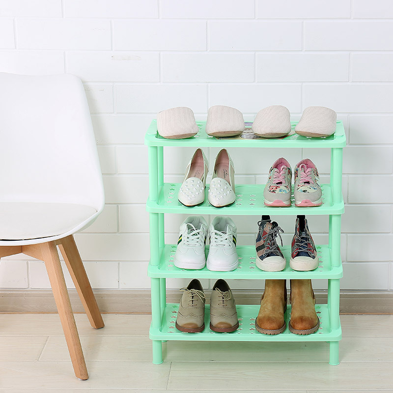 Plastic floor-standing multi-layer shoe rack, floor-standing multi-functional storage rack, assembled shoe rack Specification image