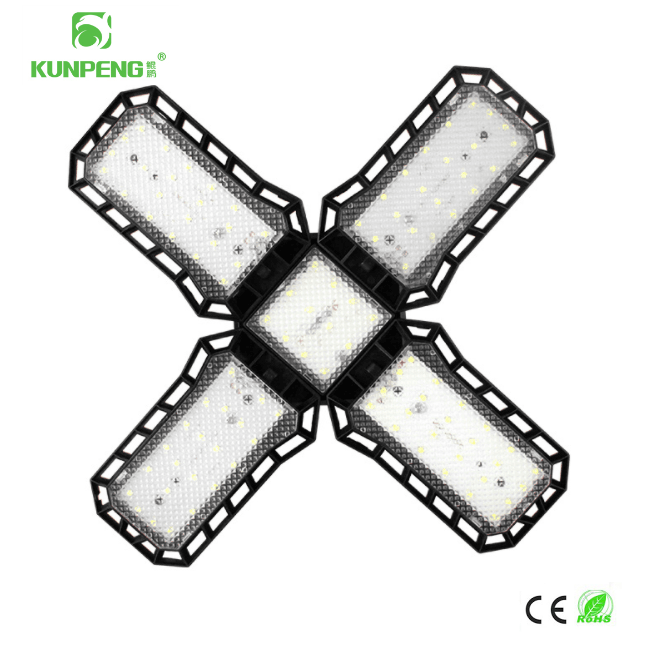 新款LED灯高亮度黑金刚4+1变形叶子折叠灯4叶灯金刚变形灯60W