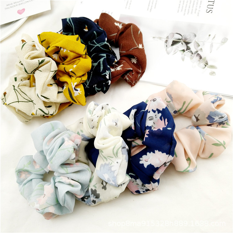 Cross-border new Korean-style fresh and light 8-color combination fabric hair band, large intestine band, hair tie, leather band and headwear, one piece for hair replacement details Picture