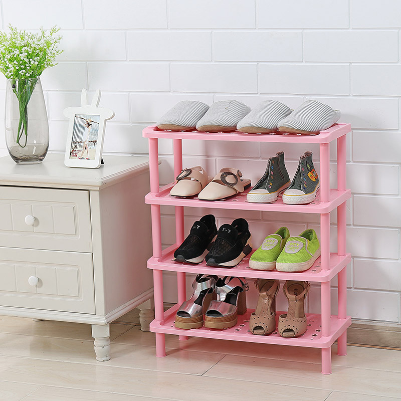 Plastic floor-standing multi-layer shoe rack, floor-standing multi-functional storage rack, assembled shoe rack Application Scenario