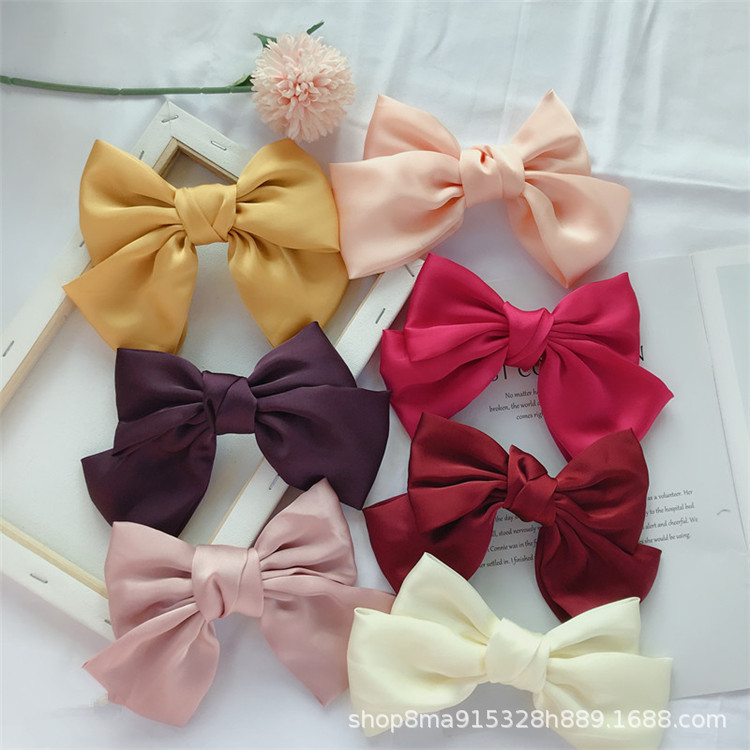 Korean Internet celebrity big bow hair clips, spring clips, hair accessories, clips, back of the head headwear, girl's hair rope, Japanese style Application Scenario