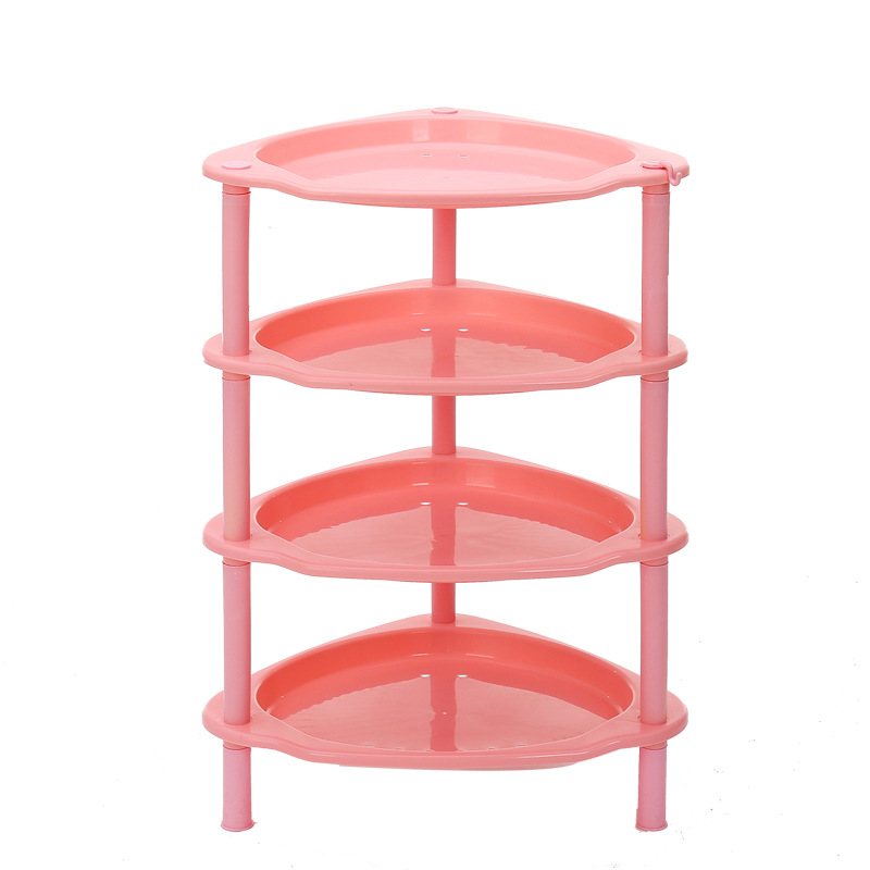 Plastic draining storage rack, non-drilling floor-standing storage rack, multi-functional corner combination kitchen and bathroom basin rack Item Picture