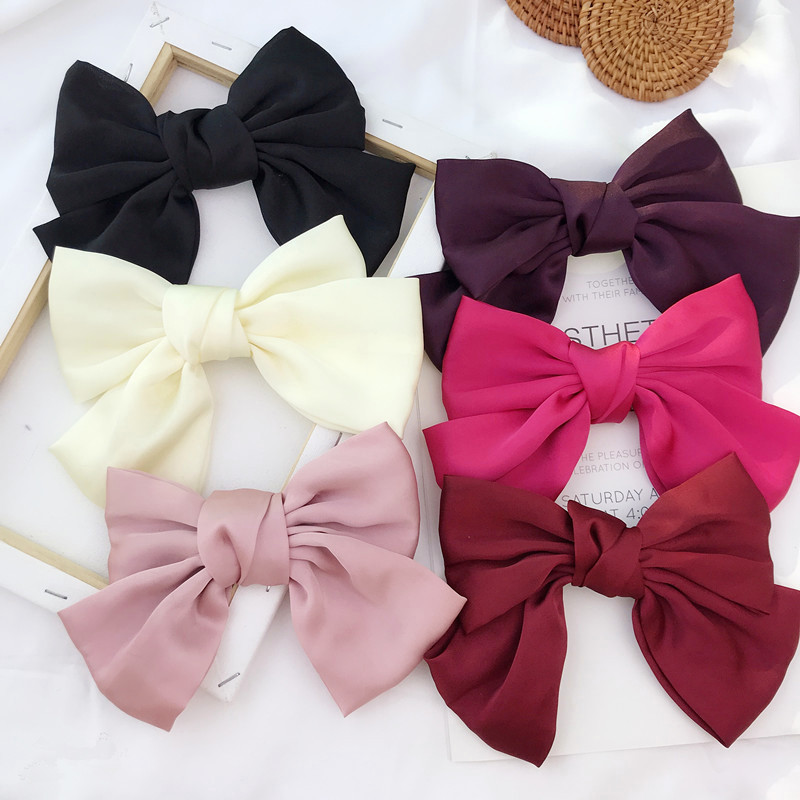 Korean Internet celebrity big bow hair clips, spring clips, hair accessories, clips, back of the head headwear, girl's hair rope, Japanese style full figure