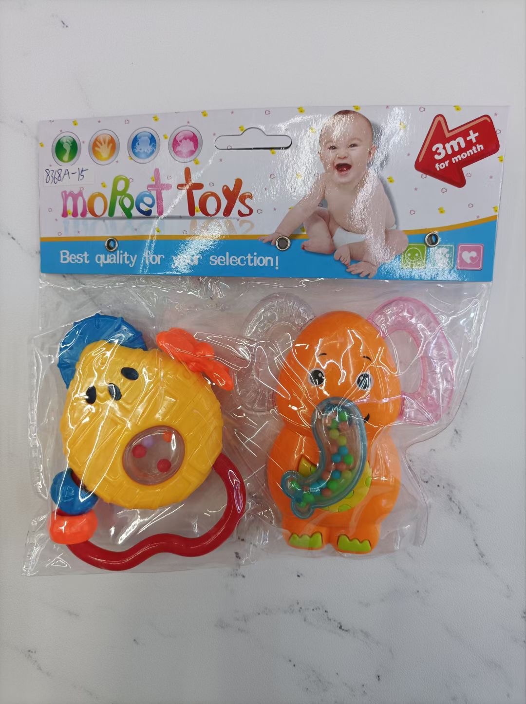 婴幼儿摇铃 婴儿抓握玩具3-6-12个月 新生儿手摇铃牙胶宝宝0-1岁