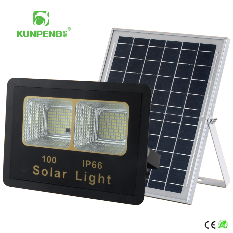LED太阳能投光灯太阳能庭院灯太阳能篮球场灯壁灯100W200W300W