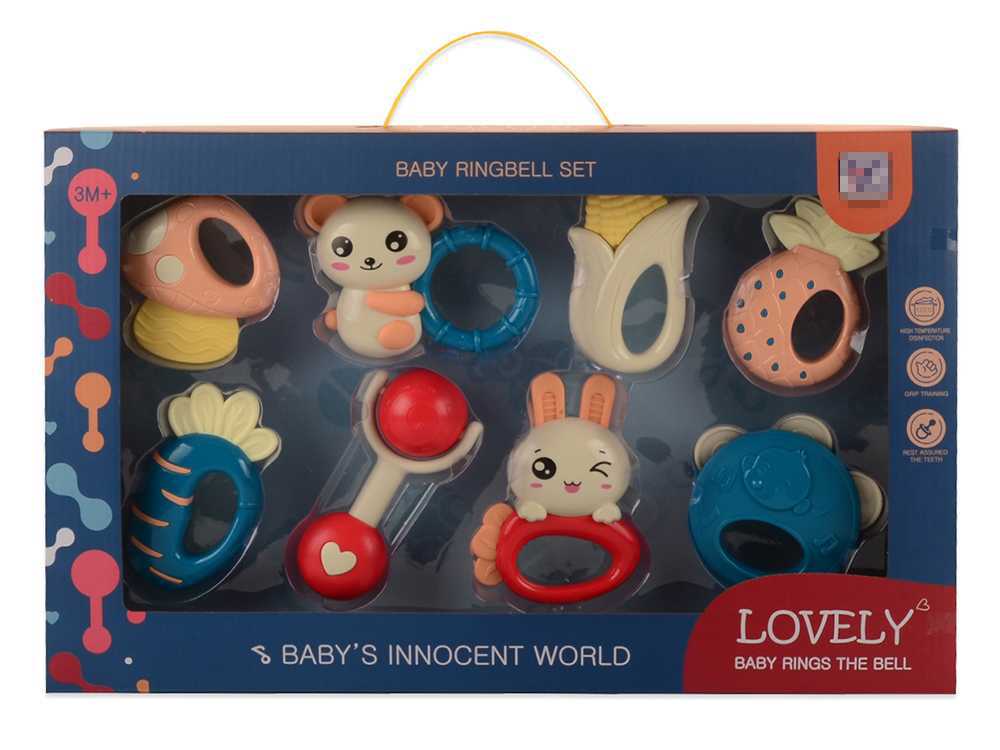 New child puzzle rattle teeth glue baby early education toys Baby gift box set baby full moon toys
