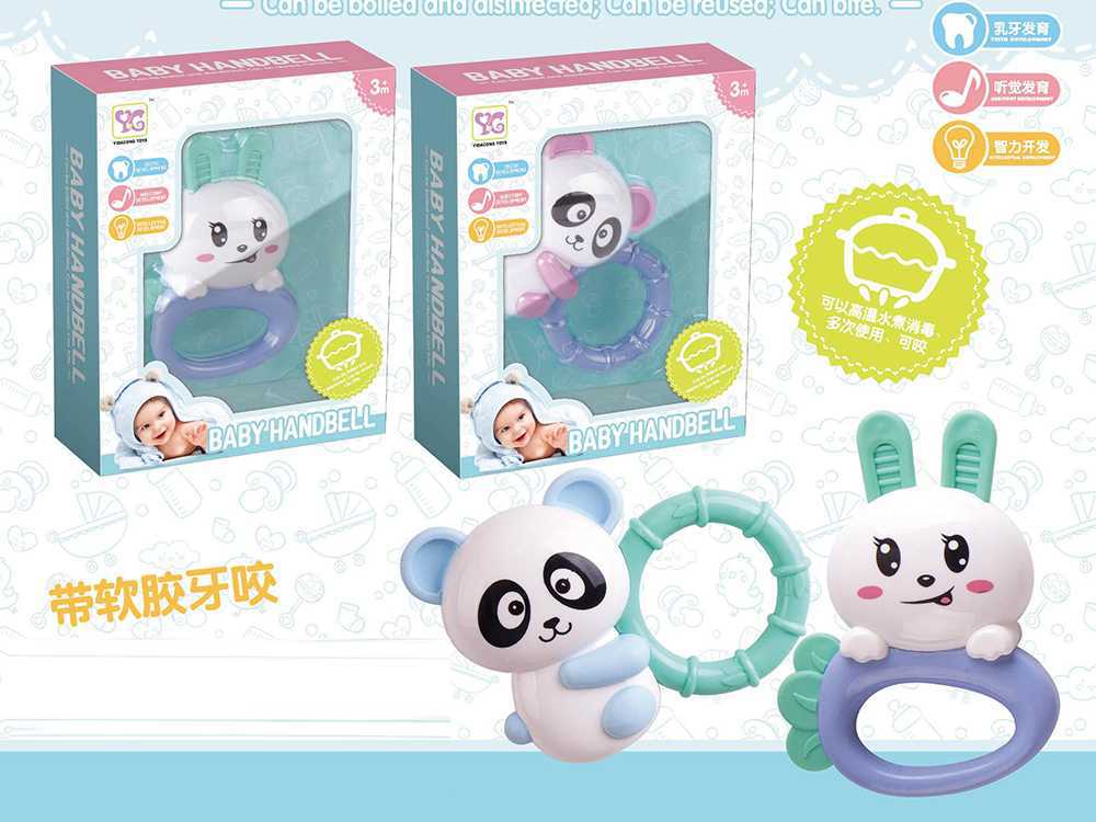 Biteable boiled rattle newborn baby toy tether rattle 3-6-12 months baby boys 0-1 years old girls