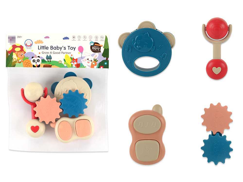 Baby teether toy rattle 3-6-12 months infants 0-1 years old can boil rattle educational toys