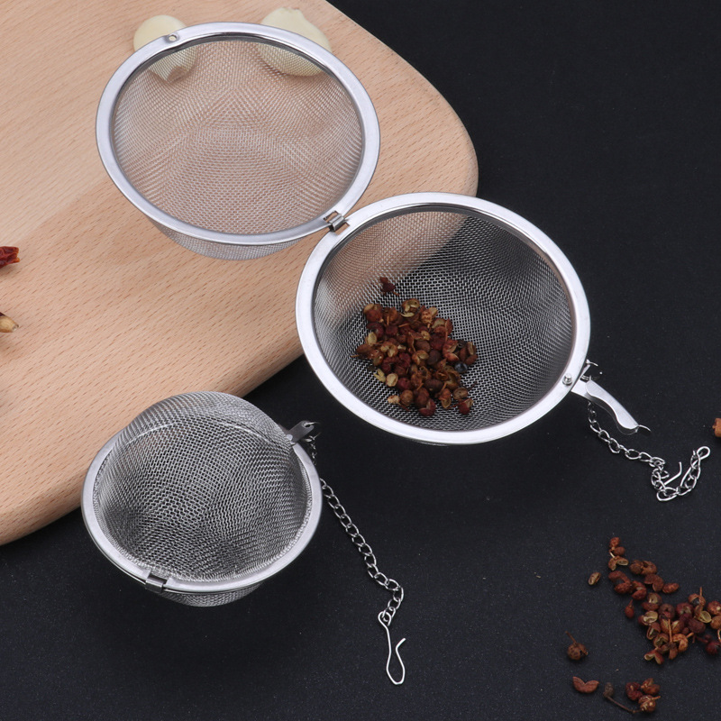 304 mesh belt chain stainless steel tea leakage household soup Weibao tea infuser hotpot brine filter seasoning ball