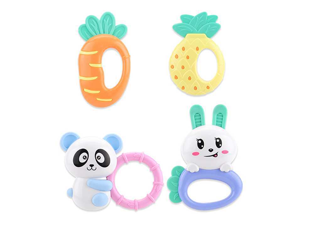 Newborn teether rattle 0-3-6-8-12 months 0-1 year old baby boiled teether rattle educational toy