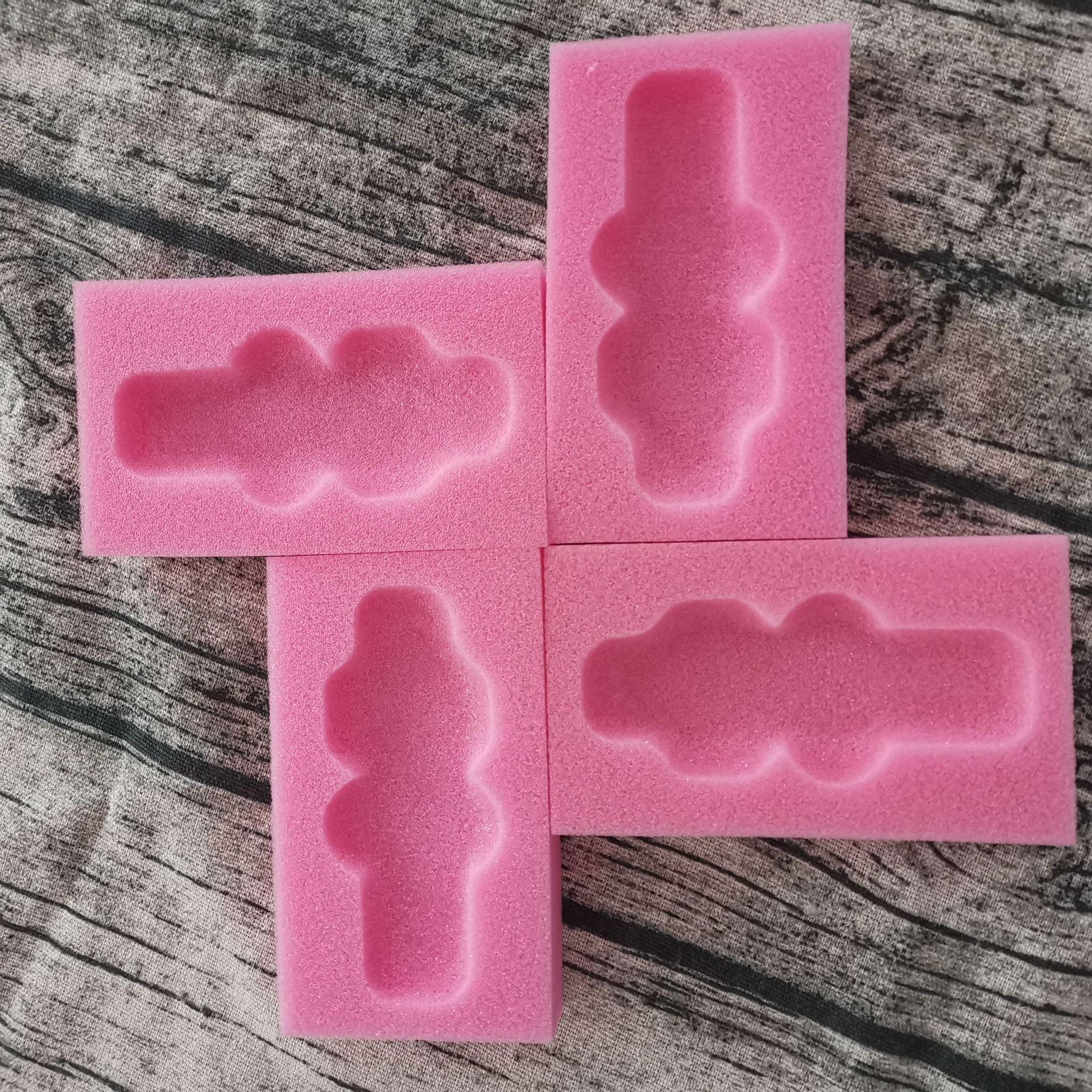 Packaging sponge, electronic sponge inner lining, pink sponge, one-piece formed inner support, wire-cut special-shaped sponge Specification drawing