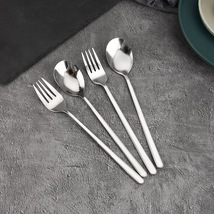 厂家供货不锈钢韩式匙韩式叉 不锈钢餐具两件套 西餐餐厅酒店匙叉