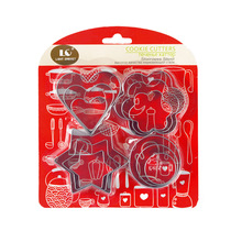 Wholesale stainless steel 12-piece cookie printing mold fondant tool cookie mold baking cookie printing