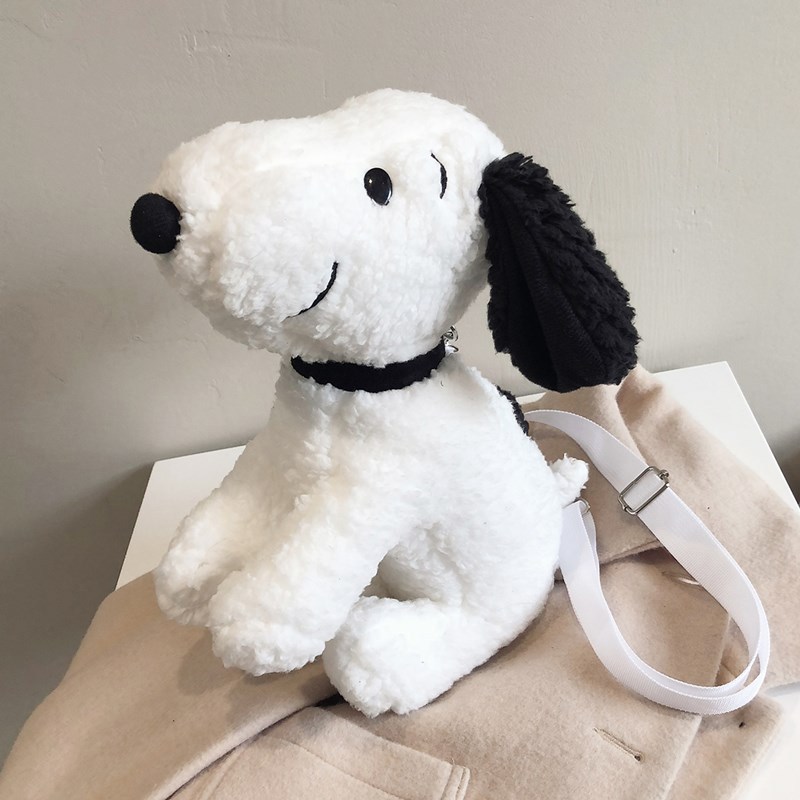 创意狗狗公仔玩偶毛绒包包女斜挎包 韩版ins少女心毛毛可爱卡通包