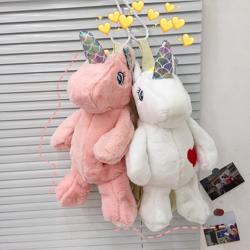 Korean version of ins girl heart doll shoulder bag cute unicorn shoulder plush bag cartoon figure crossbody bag thumbnail