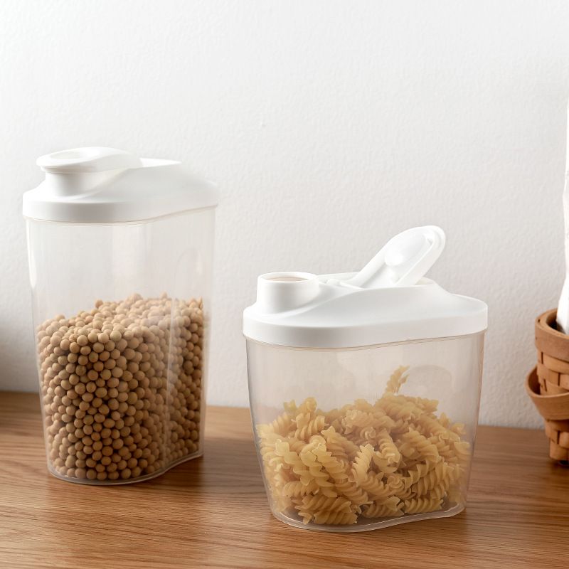 Transparent plastic covered storage tank for kitchenware and coarse grains, sealed storage tank for nuts and food, and five-grain and coarse grains