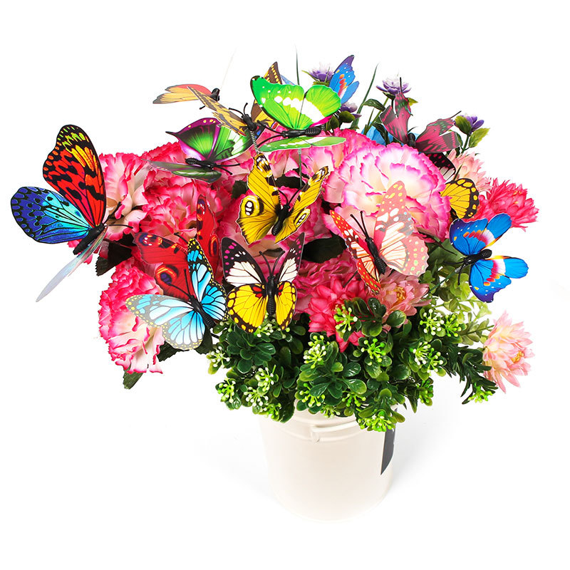 3D Three-Dimensional Simulation Butterfly Single-Layer Butterfly Rod Pvc Party Garden Outdoor Decoration Landscaping details Picture